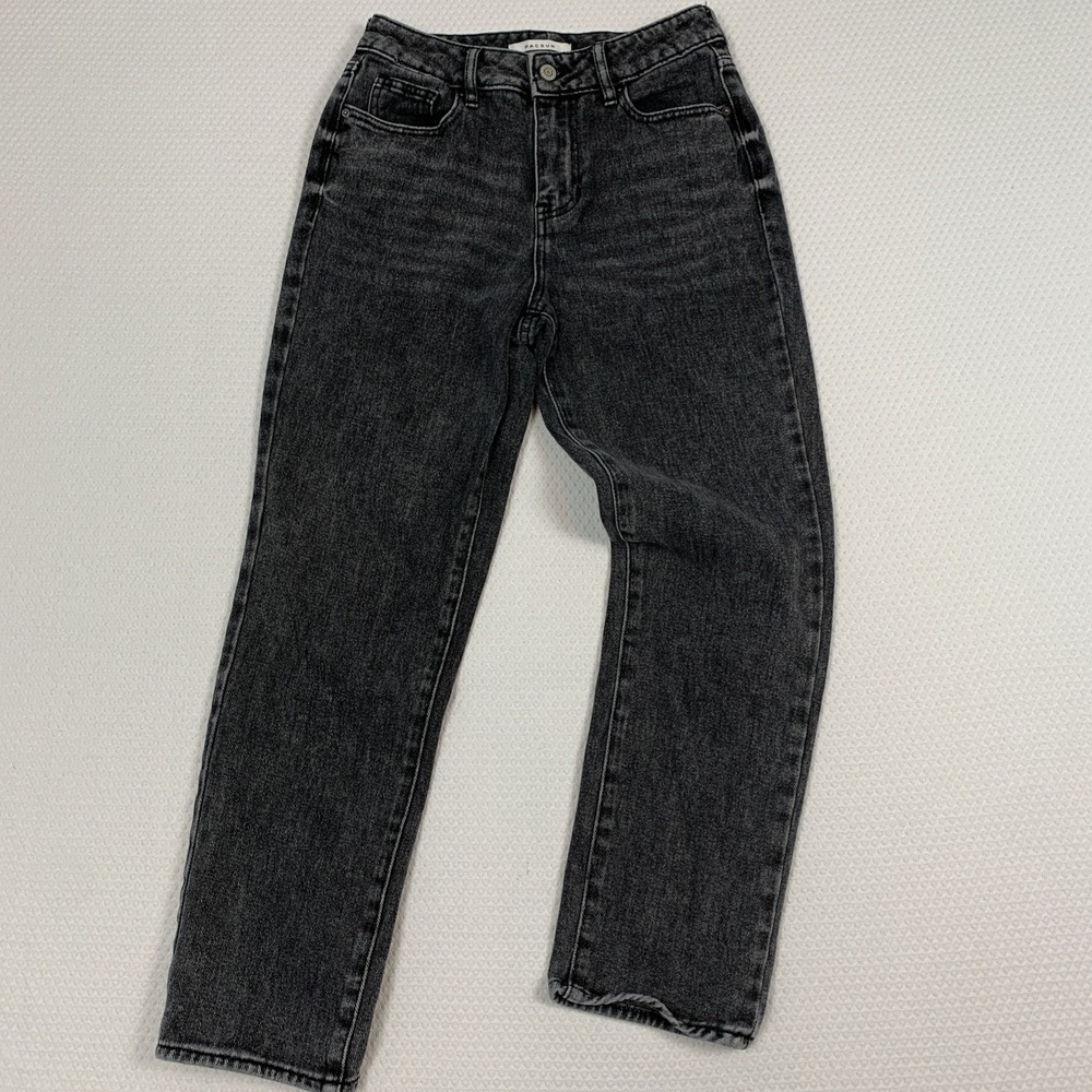 PacSun Mom Jeans Women’s Size 25 Black Acid Wash High Rise Tapered Leg Denim